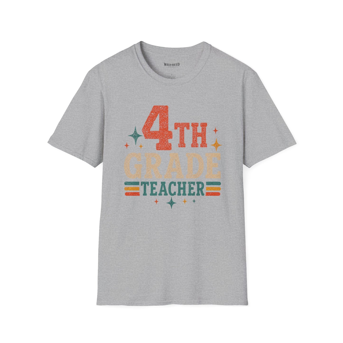 4th Grade Teacher Shirt | Back to School Teacher Tee | Retro Grade Level Graphic T-Shirt