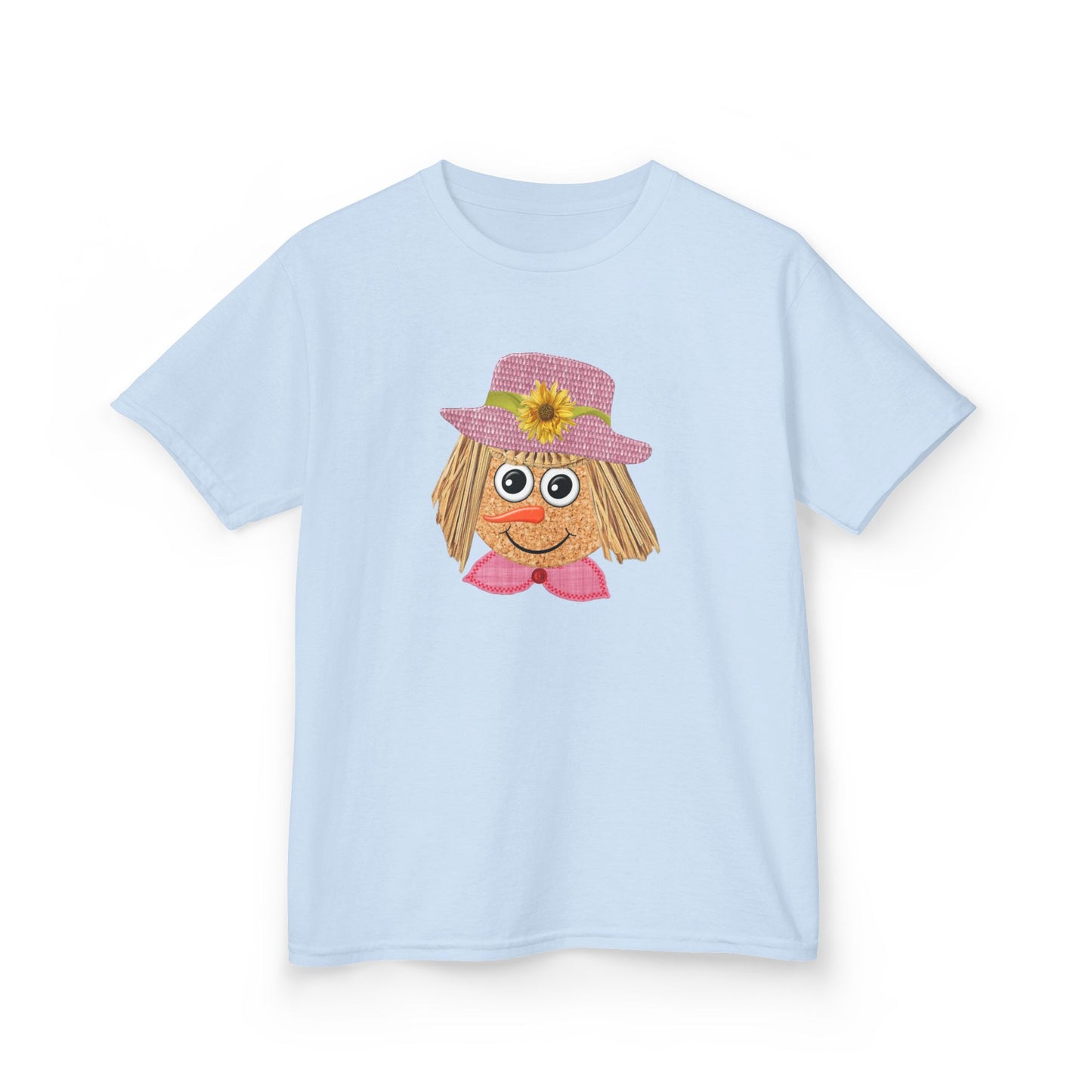 Cute Scarecrow Girl Youth T-Shirt | Adorable Fall & Thanksgiving Graphic Tee for Kids