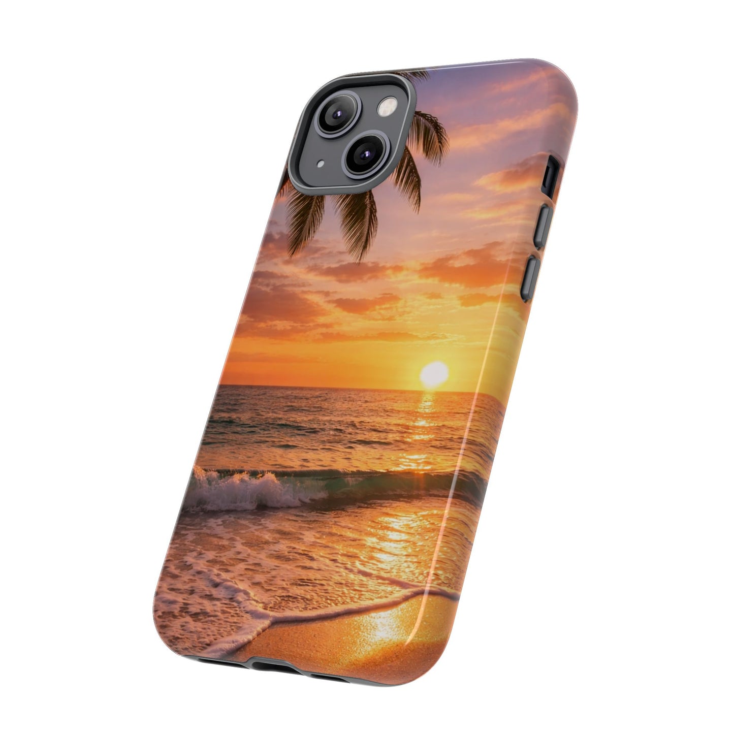 Golden Hour Beach Case — Tropical Palm Sunset Protective Case