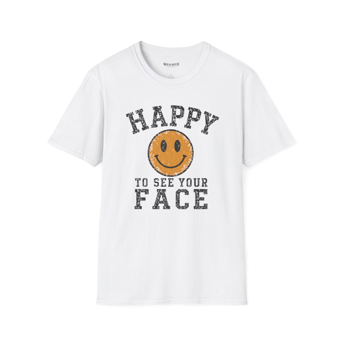 Happy to See Your Face Teacher Shirt | Back to School Tee | Retro Smiley Graphic T-Shirt