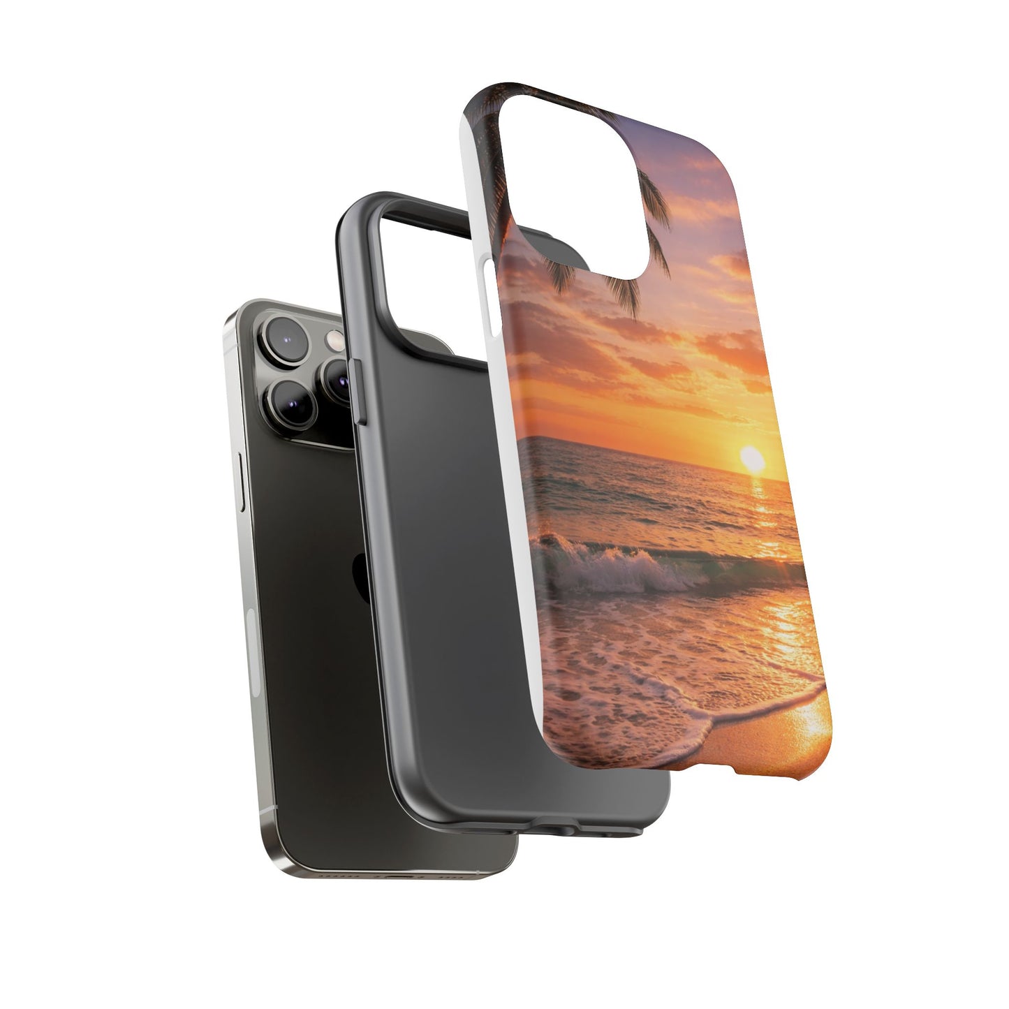 Golden Hour Beach Case — Tropical Palm Sunset Protective Case