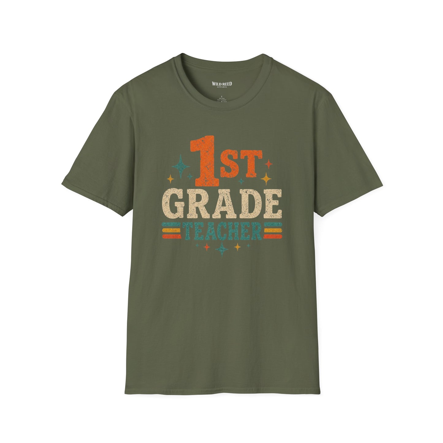 1st Grade Teacher Shirt | Back to School Teacher Tee | Retro Grade Level Graphic T-Shirt