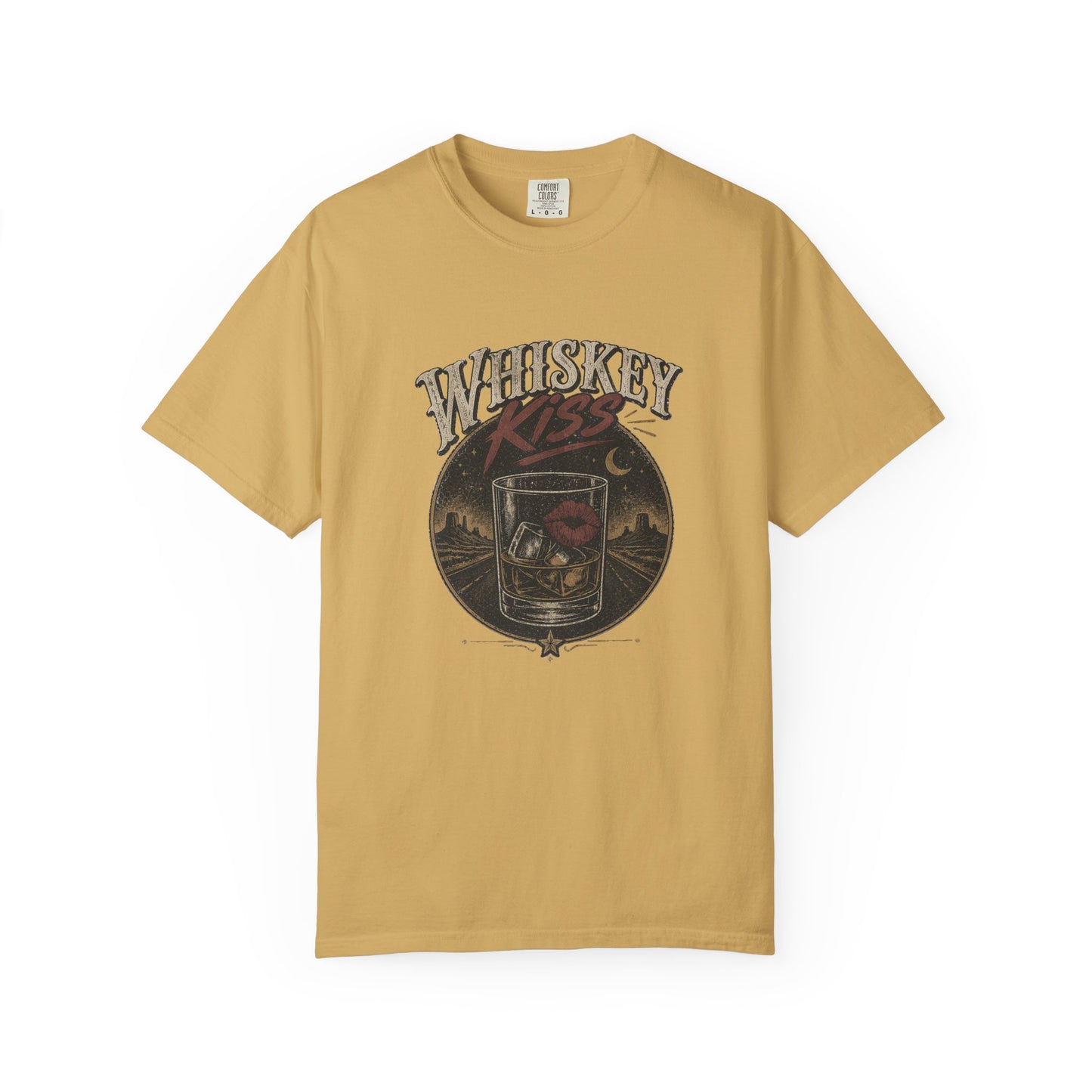 Whiskey Kiss Vintage Graphic T-Shirt – Distressed Retro UnisexTee