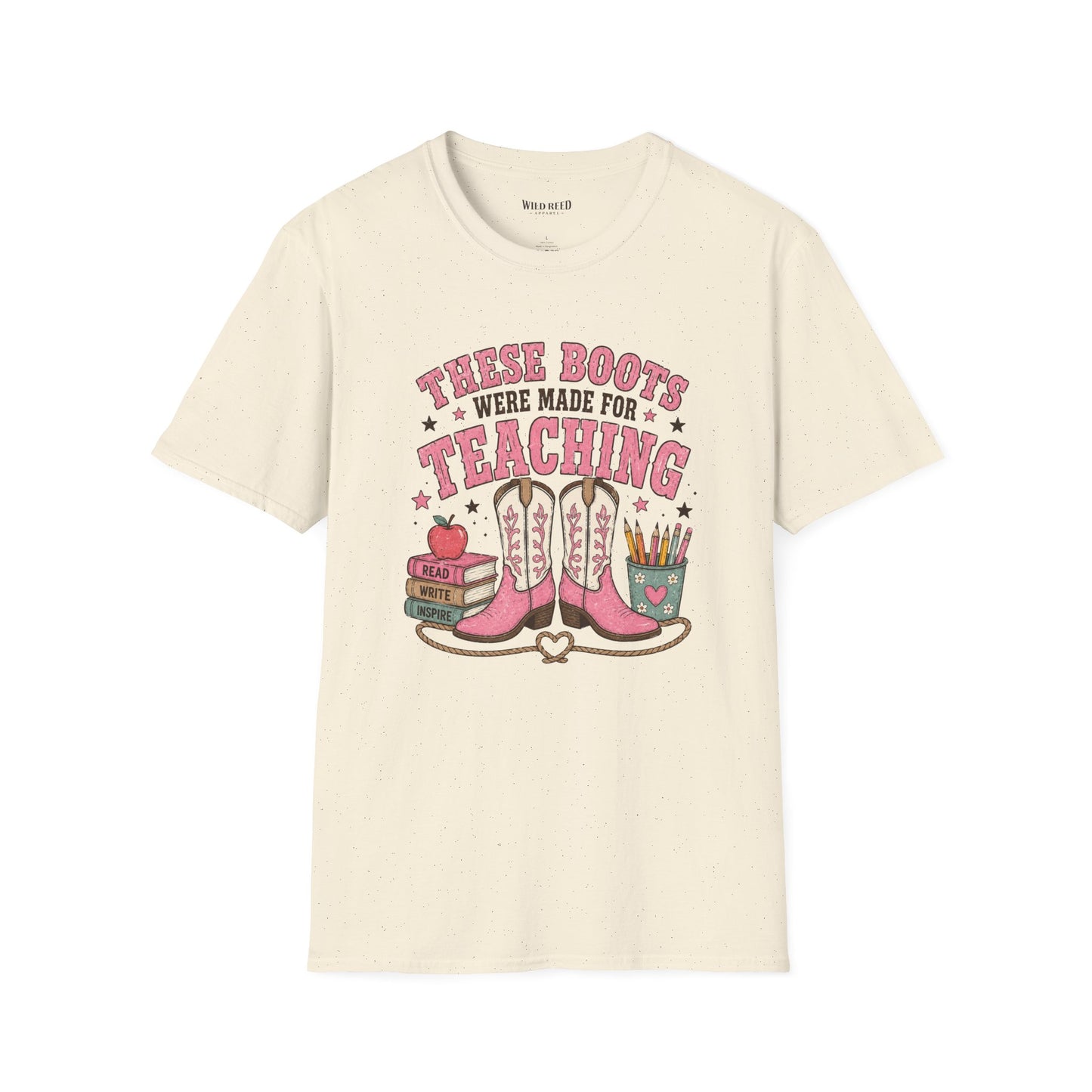 These Boots Were Made for Teaching Shirt | Western Teacher Tee | Cowgirl Back to School Graphic T-Shirt