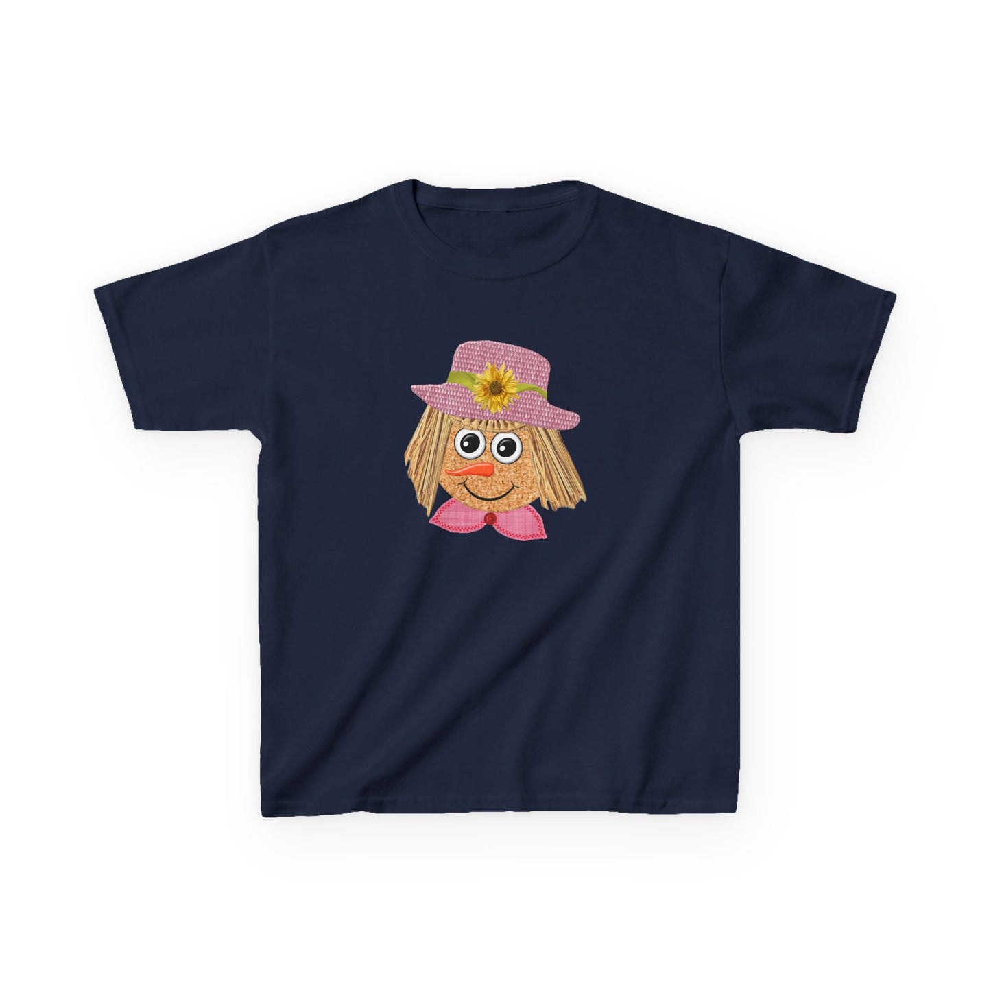 Cute Scarecrow Girl Kids Halloween T-Shirt