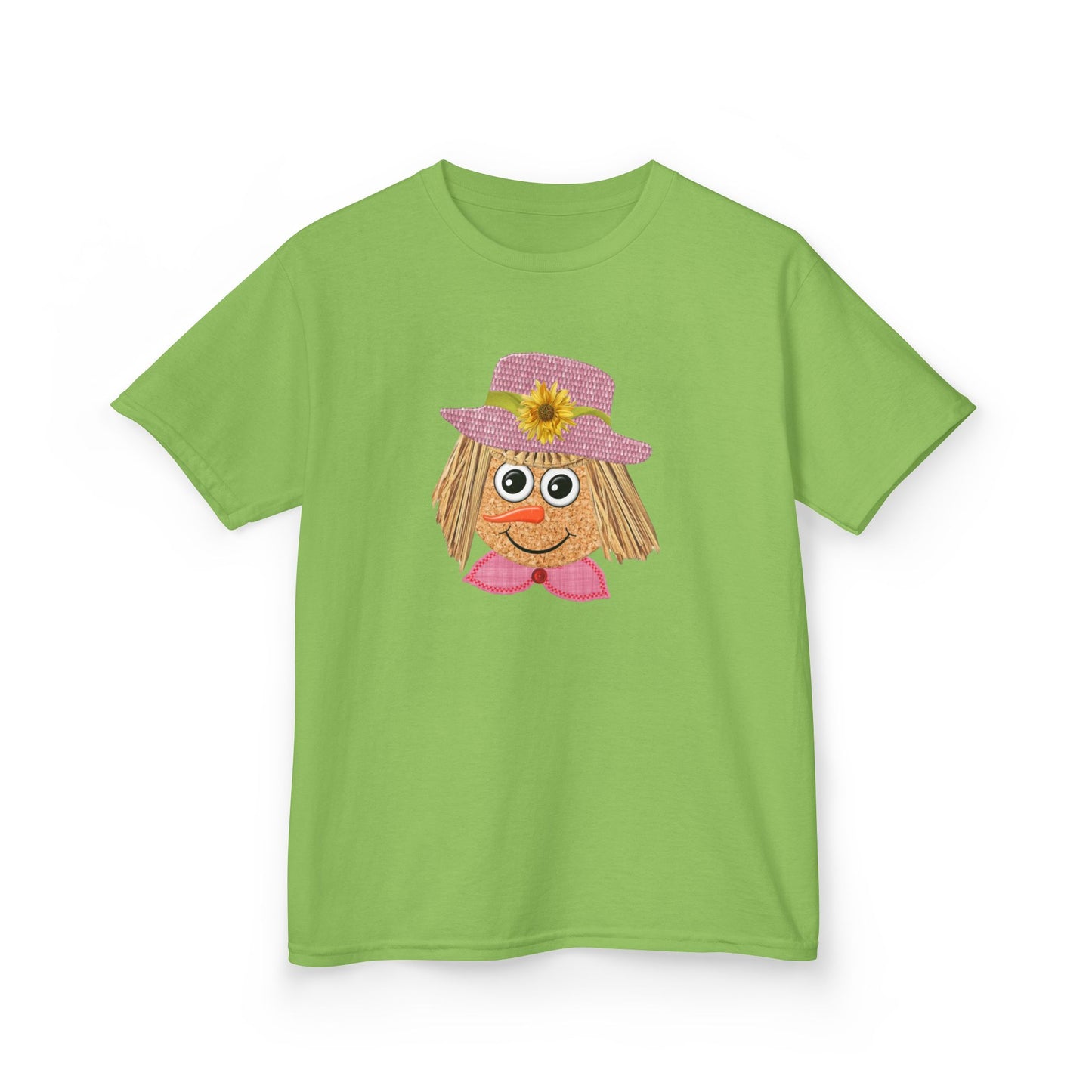 Cute Scarecrow Girl Youth T-Shirt | Adorable Fall & Thanksgiving Graphic Tee for Kids