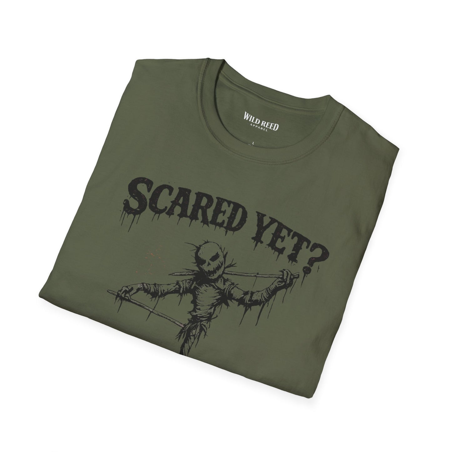 Scared Yet Creepy Scarecrow Halloween T-Shirt