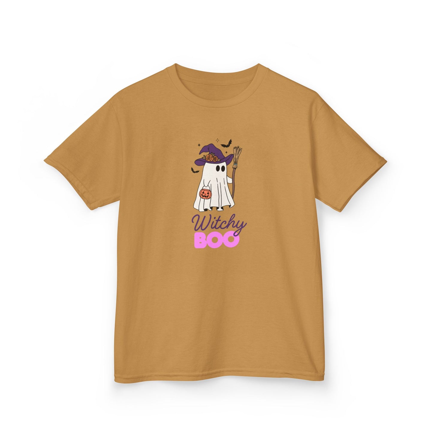 Witchy Boo Kids T-Shirt | Cute Halloween Ghost Youth Graphic Tee for Boys & Girls