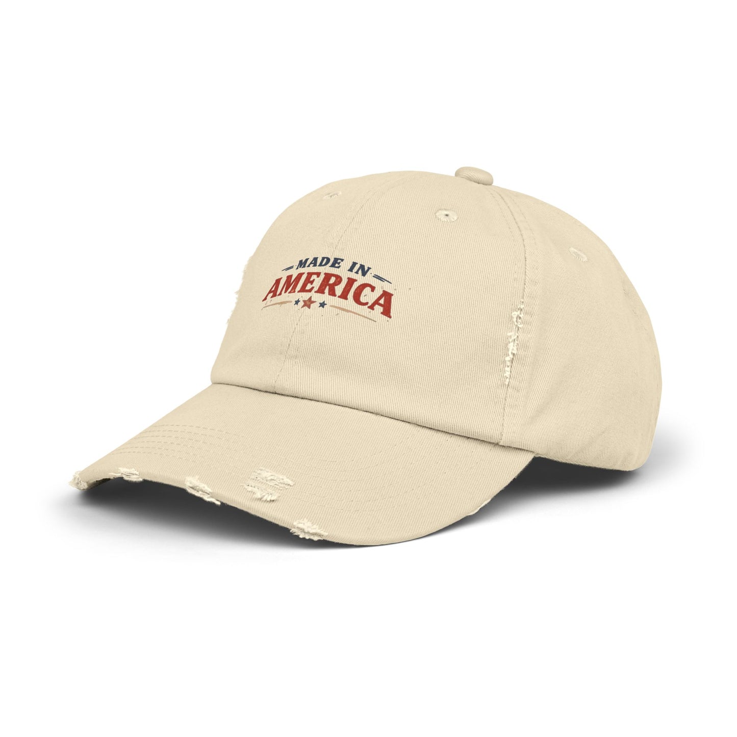 Distressed Made in America Cap • Vintage Patriotic Hat • Adjustable Dad Hat • Wild Reed Apparel