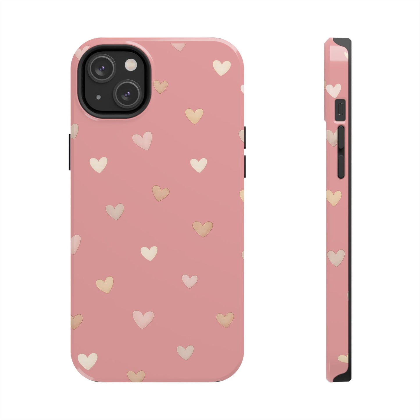 Neutrale Mini-Herzen Handyhülle – Roséfarbenes Ästhetik-Design
