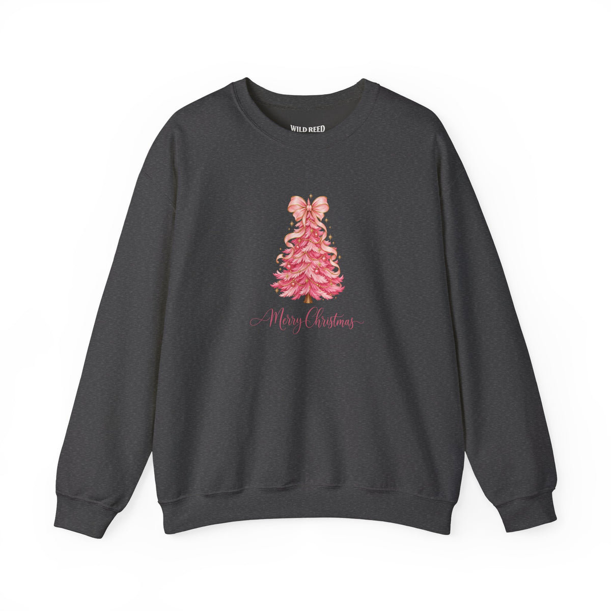 Pink Christmas Tree Sweatshirt | Merry Christmas Holiday Crewneck