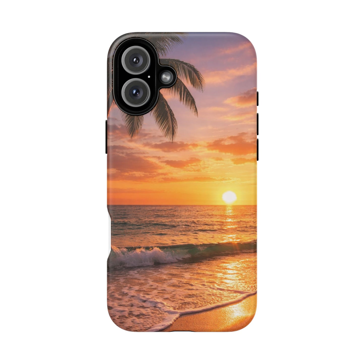 Golden Hour Beach Case — Tropical Palm Sunset Protective Case