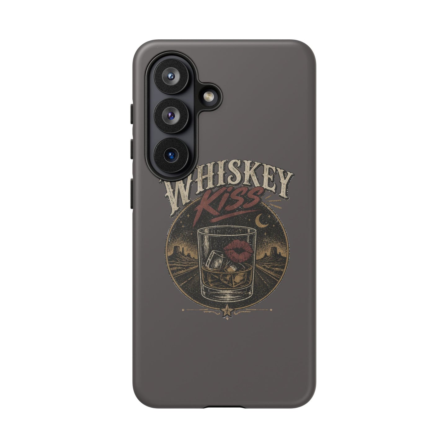 Whiskey Kiss Western Phone Case, Country iPhone & Samsung Case, Rustic Cowgirl or Cowboy Phone Case, Whiskey Lover Gift, Matte or Glossy