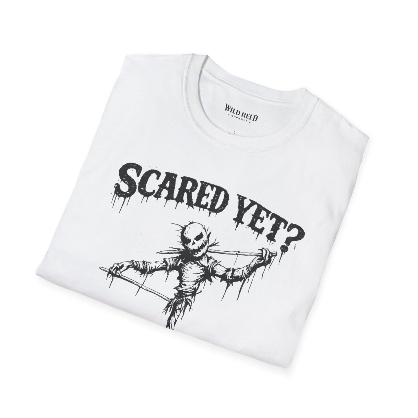 Scared Yet Creepy Scarecrow Halloween T-Shirt