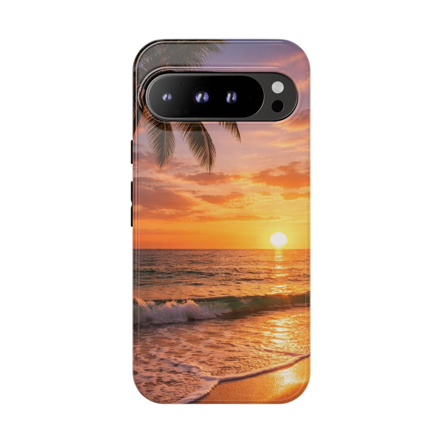 Golden Hour Beach Case — Tropical Palm Sunset Protective Case