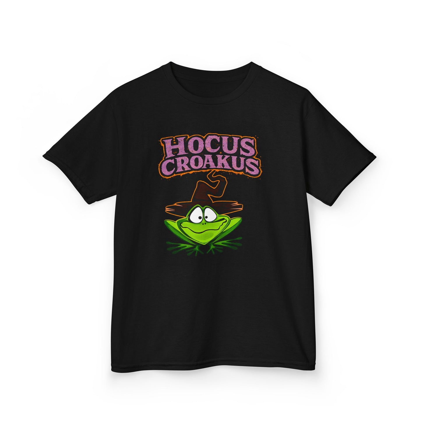 Hocus Croakus Frog Kids T-Shirt | Cute Halloween Frog Youth Graphic Tee for Boys & Girls