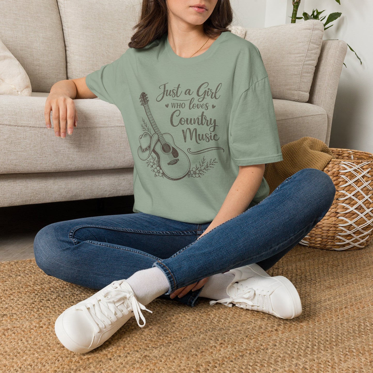 Wild Reed Apparel Just a Girl Who Loves Country Music Graphic Tee | Country Music Festival Shirt
