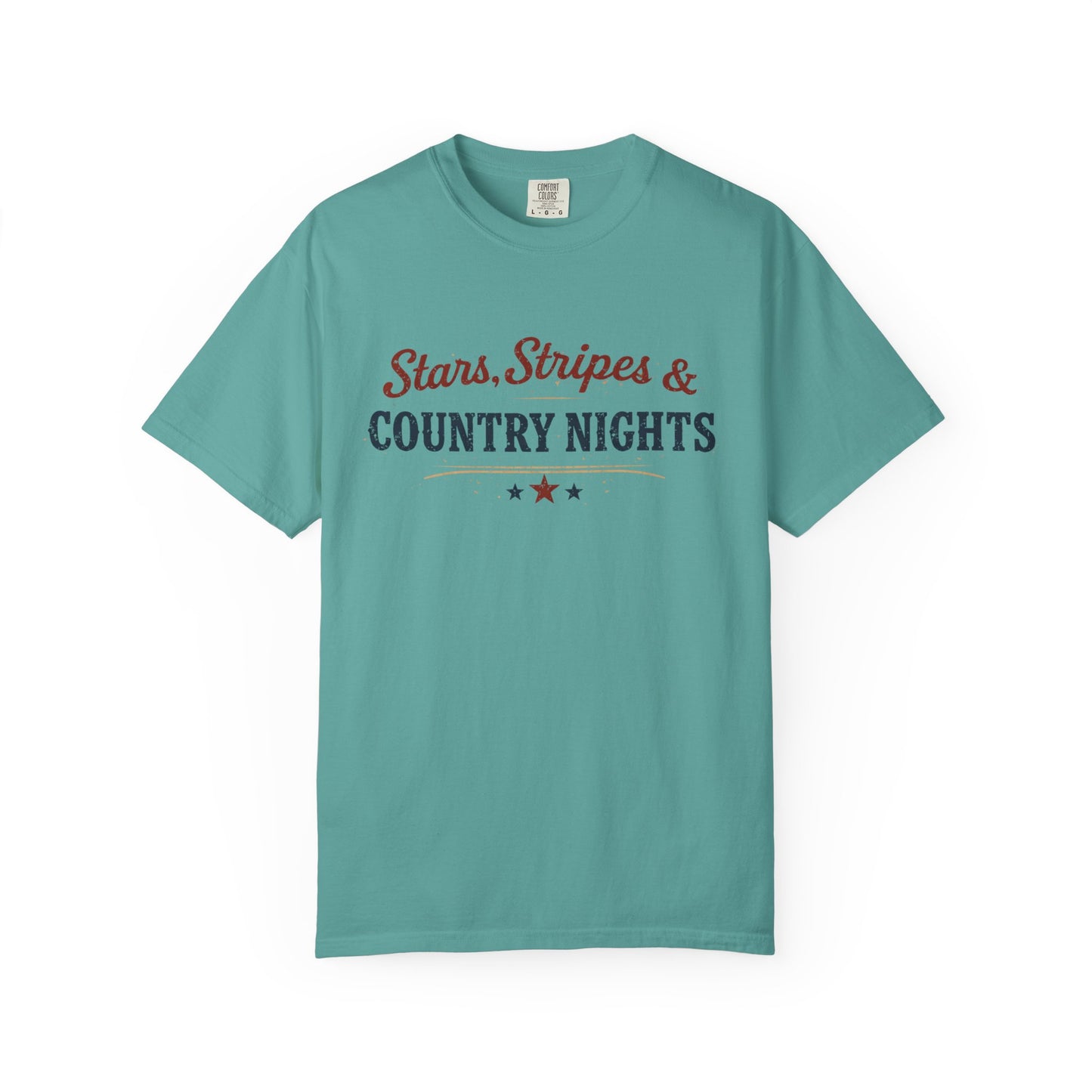 Stars Stripes and Country Nights Tee • Patriotic Country Shirt • Americana Graphic Tee • Western Summer Shirt