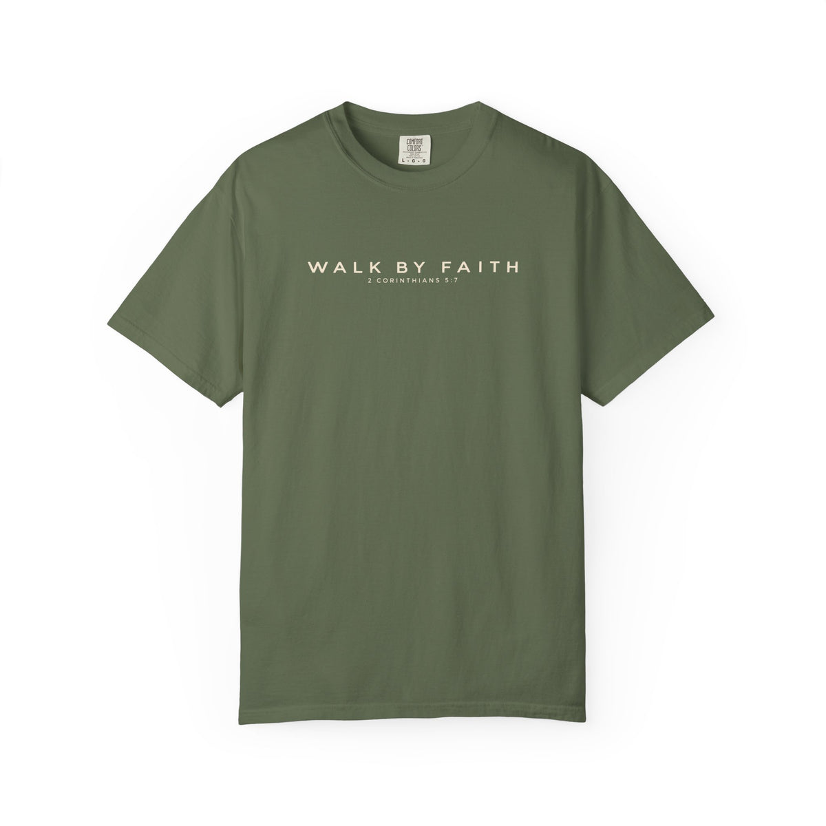 Walk by Faith Comfort Colors Shirt | 2 Corinthians 5:7 Christian Tee