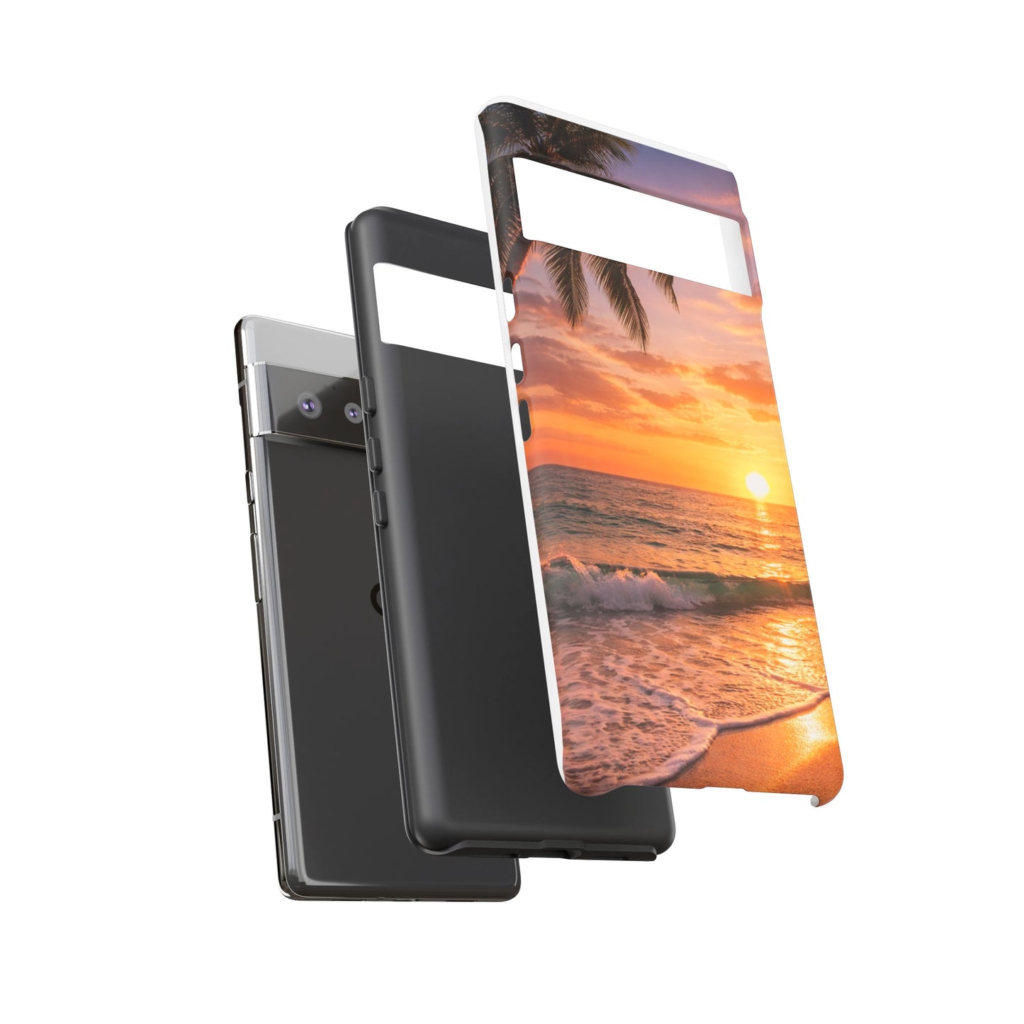 Golden Hour Beach Case — Tropical Palm Sunset Protective Case