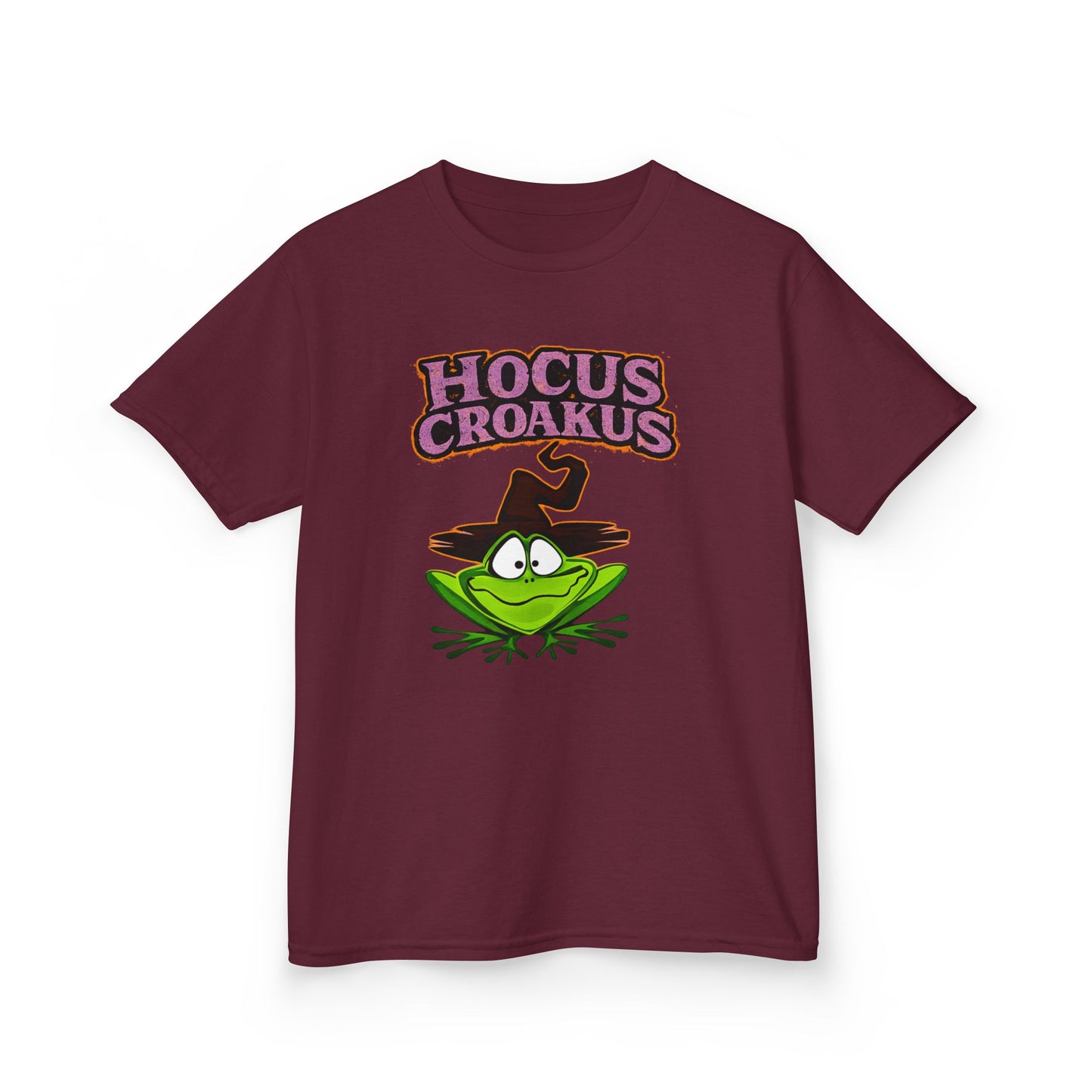 Hocus Croakus Frog Kids T-Shirt | Cute Halloween Frog Youth Graphic Tee for Boys & Girls
