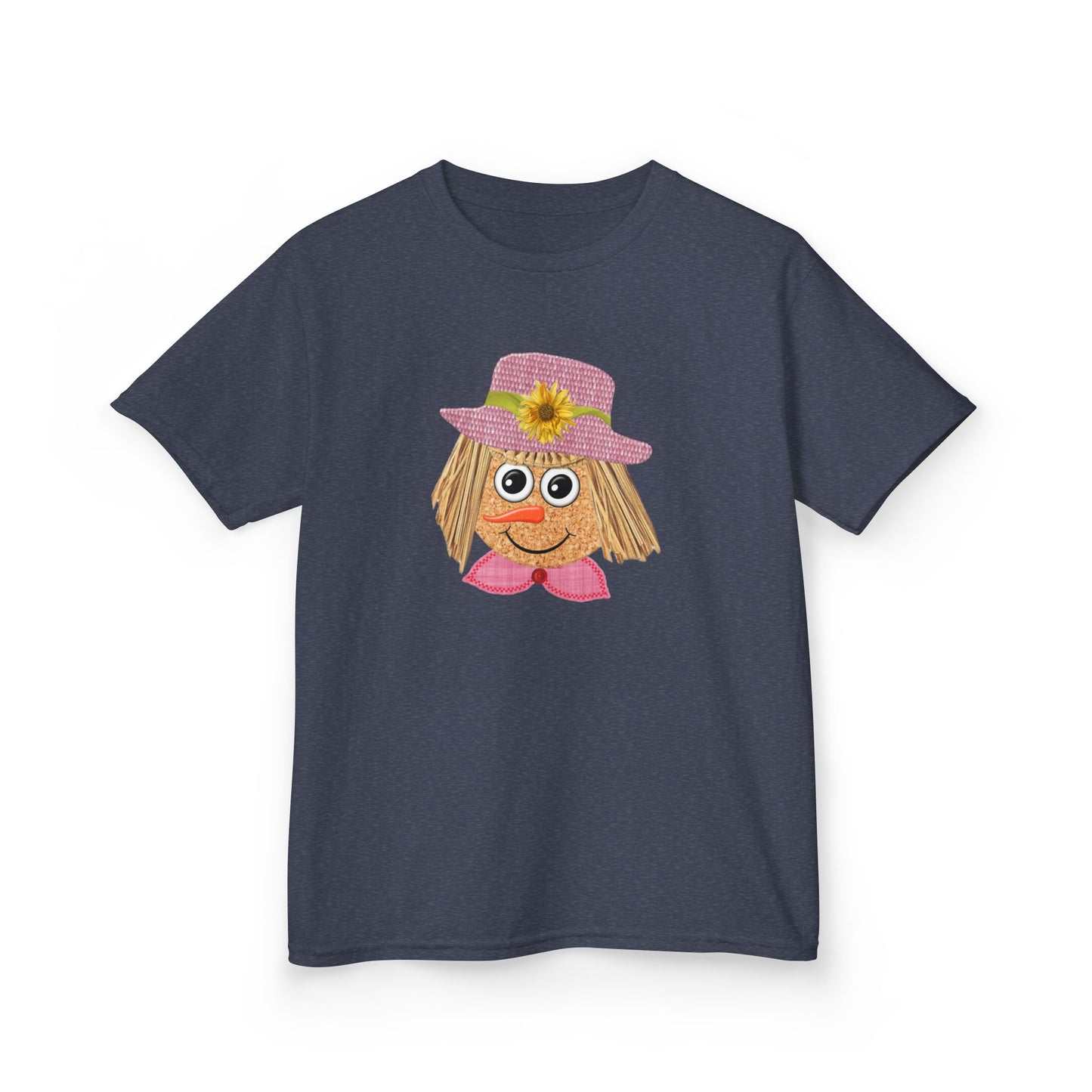 Cute Scarecrow Girl Youth T-Shirt | Adorable Fall & Thanksgiving Graphic Tee for Kids