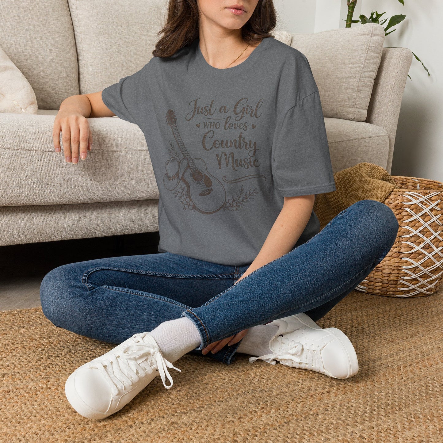 Wild Reed Apparel Just a Girl Who Loves Country Music Graphic Tee | Country Music Festival Shirt