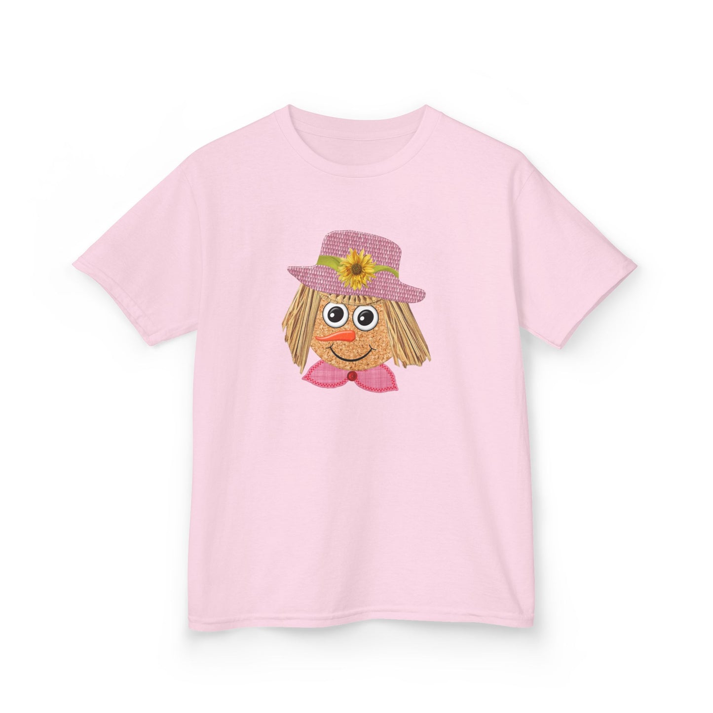 Cute Scarecrow Girl Youth T-Shirt | Adorable Fall & Thanksgiving Graphic Tee for Kids