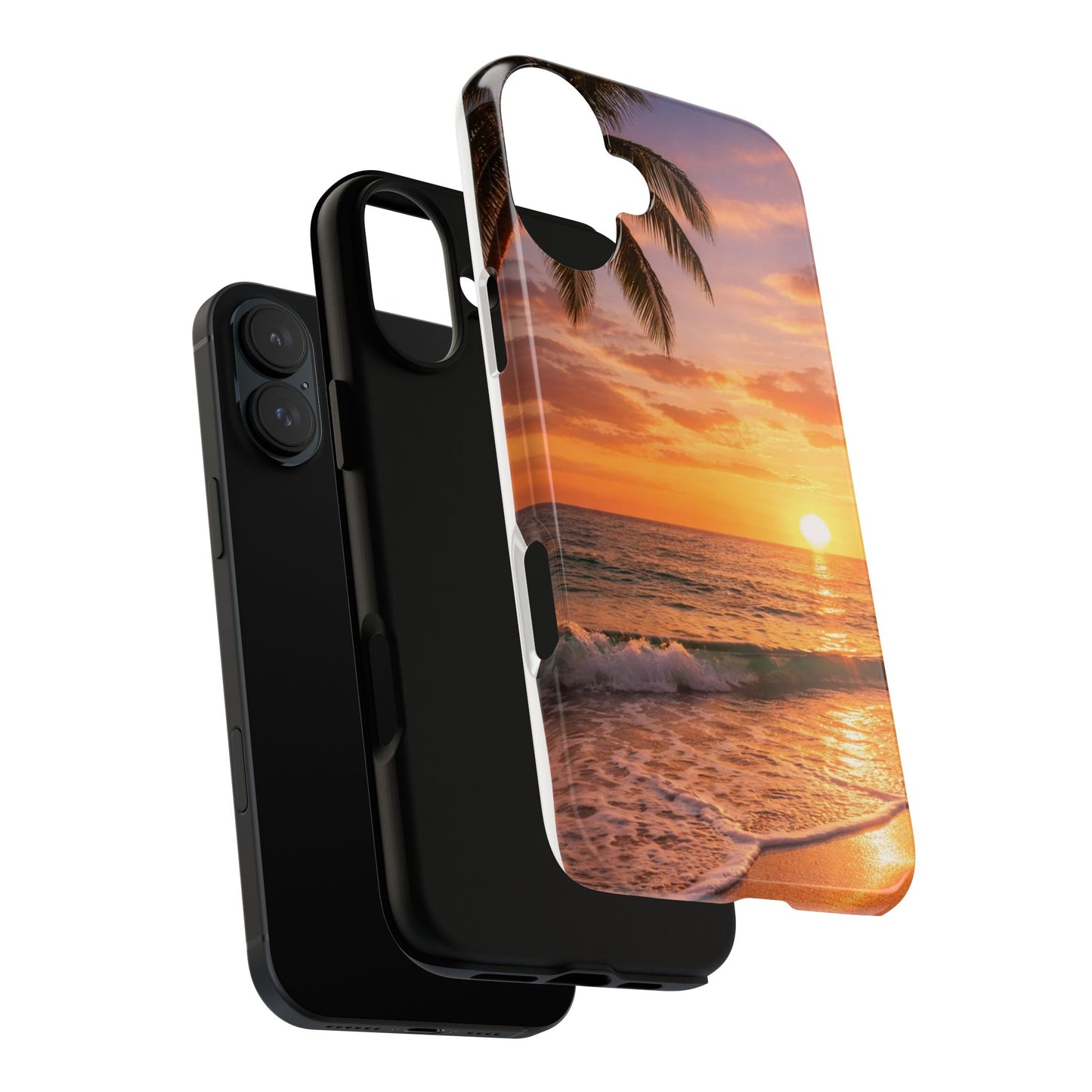 Golden Hour Beach Case — Tropical Palm Sunset Protective Case