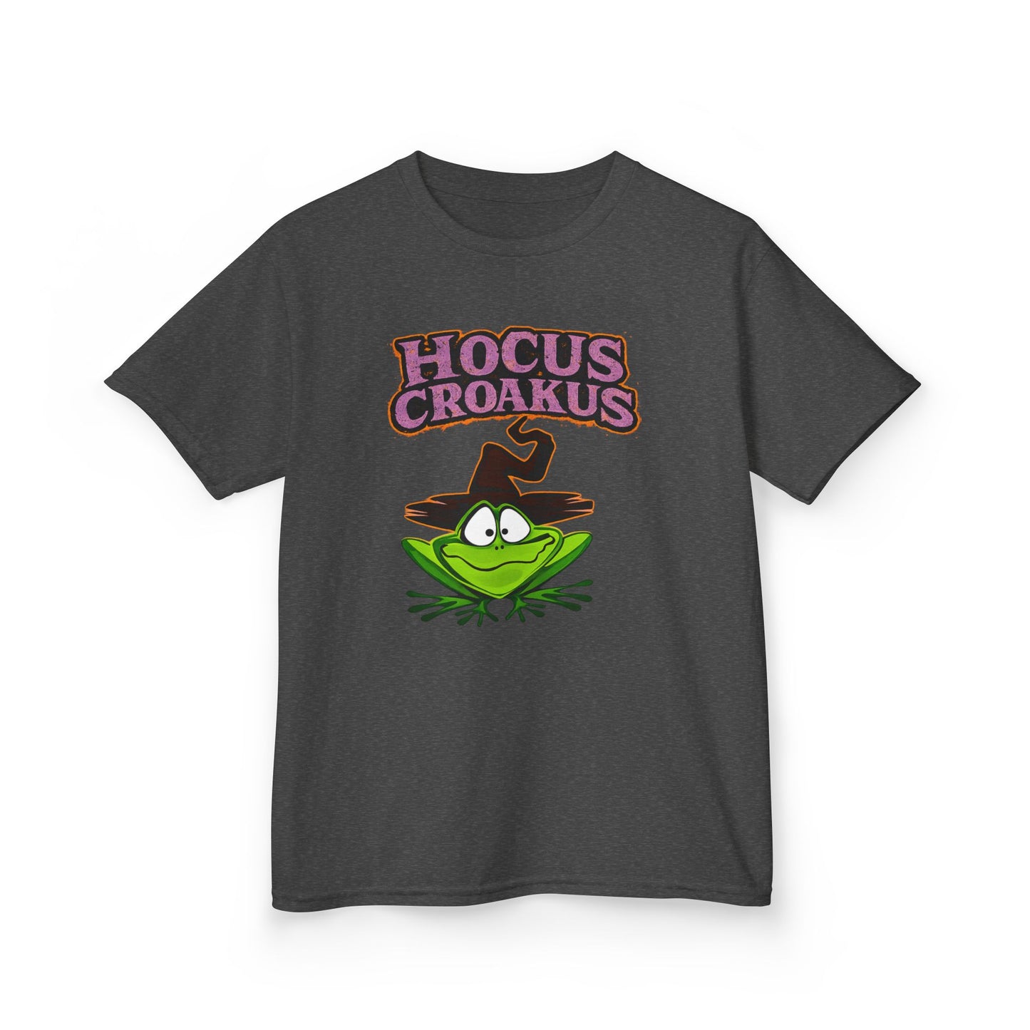 Hocus Croakus Frog Kids T-Shirt | Cute Halloween Frog Youth Graphic Tee for Boys & Girls