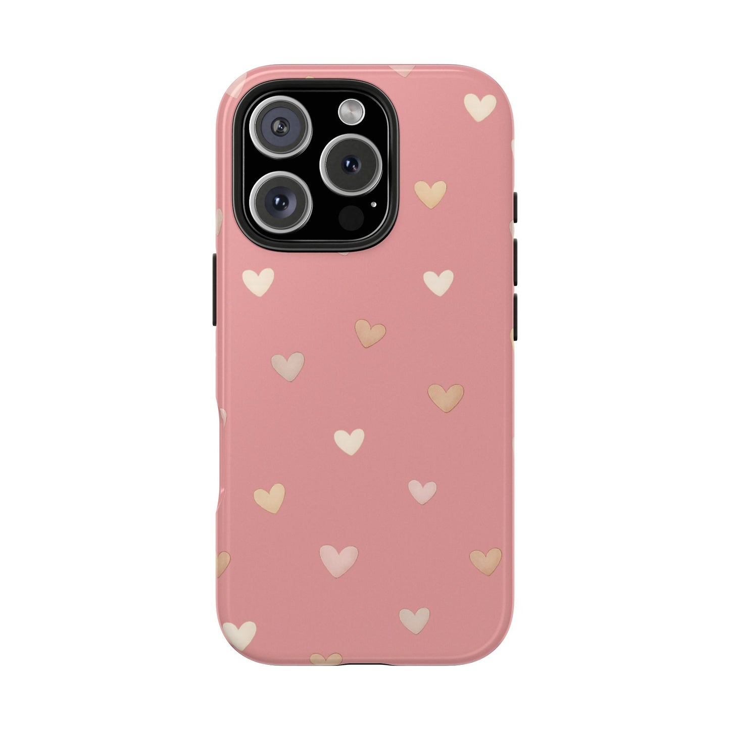 Neutrale Mini-Herzen Handyhülle – Roséfarbenes Ästhetik-Design