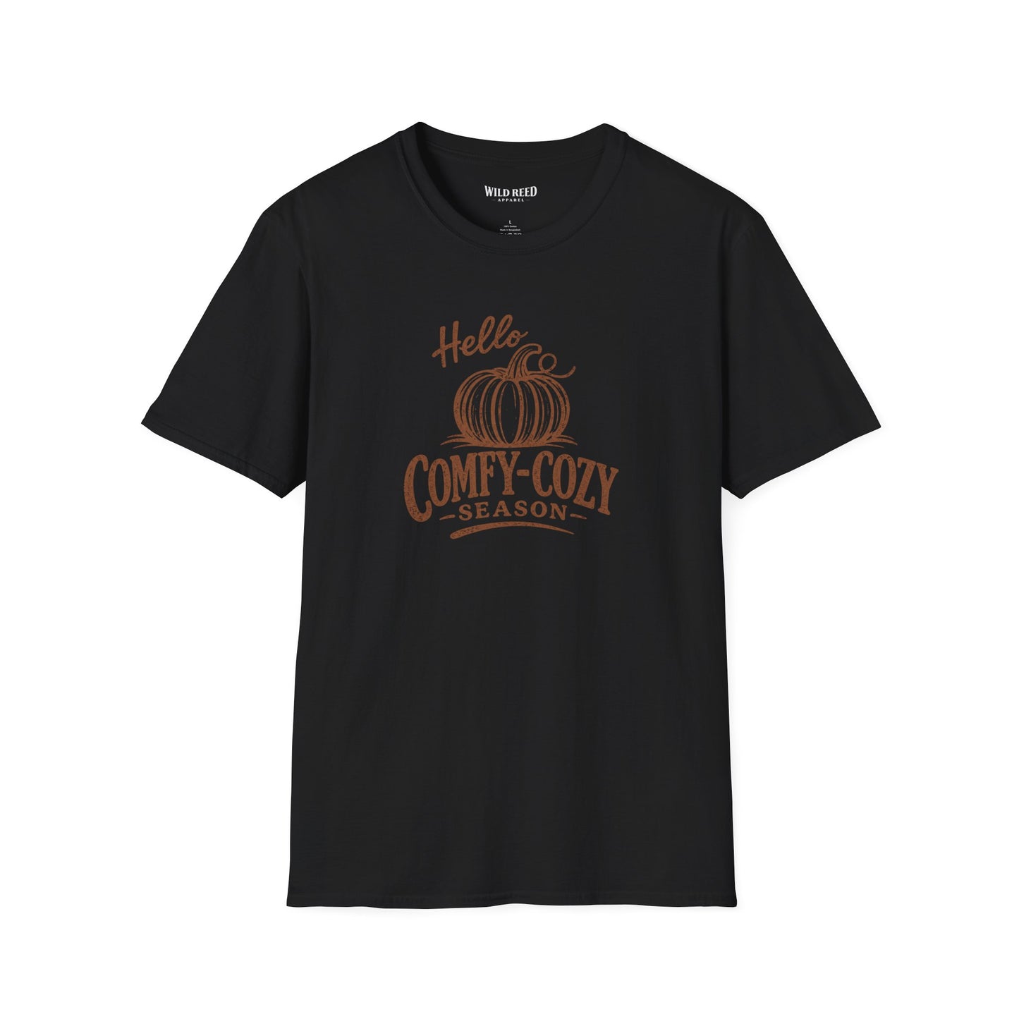 Hello Comfy-Cozy Season Vintage Pumpkin T-Shirt | Cozy Fall Graphic Tee | Autumn Shirt