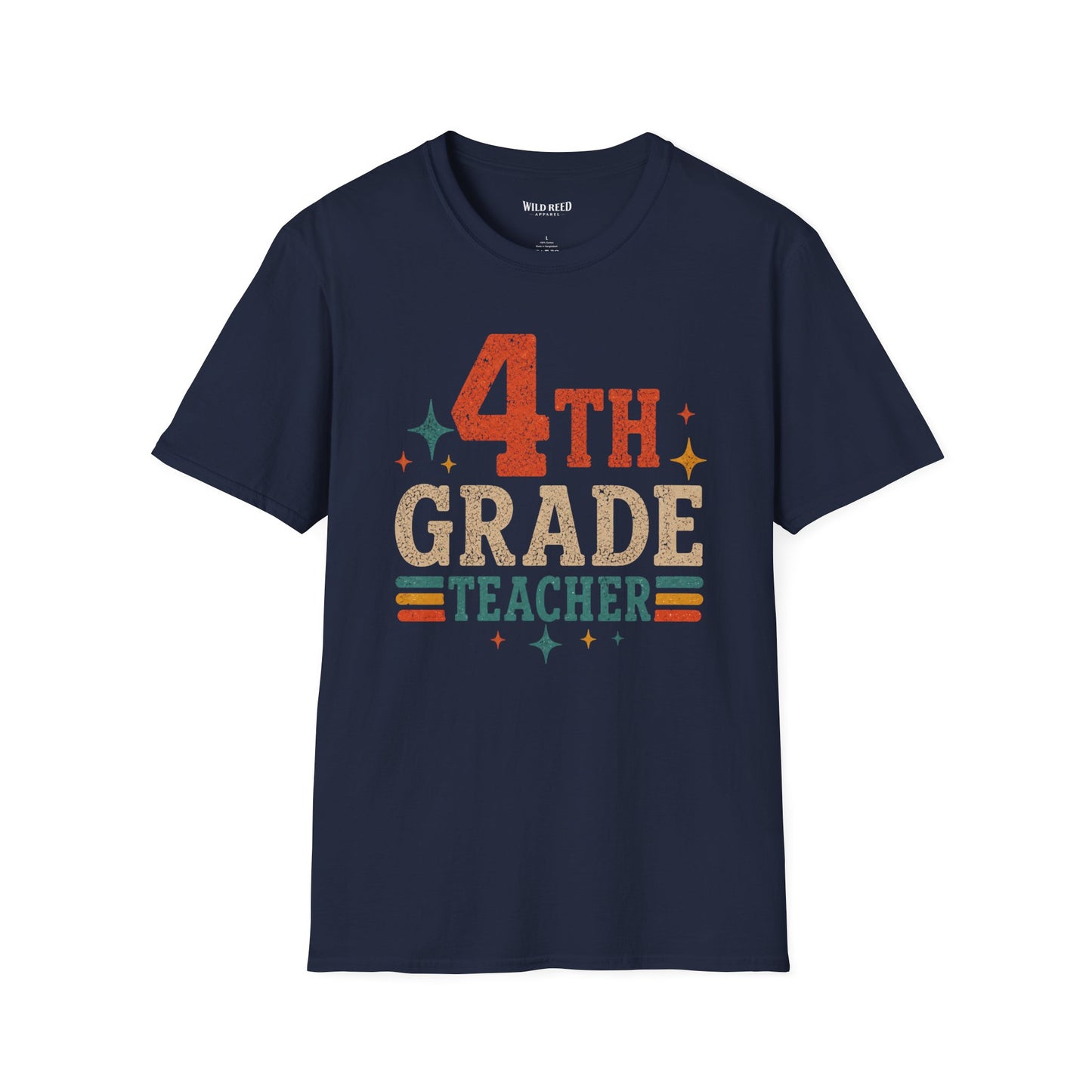 4th Grade Teacher Shirt | Back to School Teacher Tee | Retro Grade Level Graphic T-Shirt