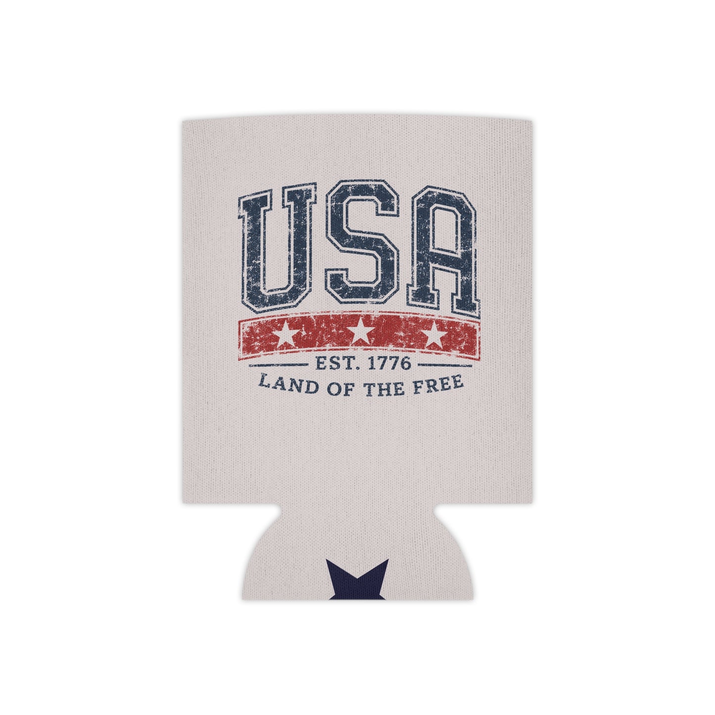 Vintage USA Patriotic Can Cooler Sleeve – Est. 1776 Americana Drink Koozie