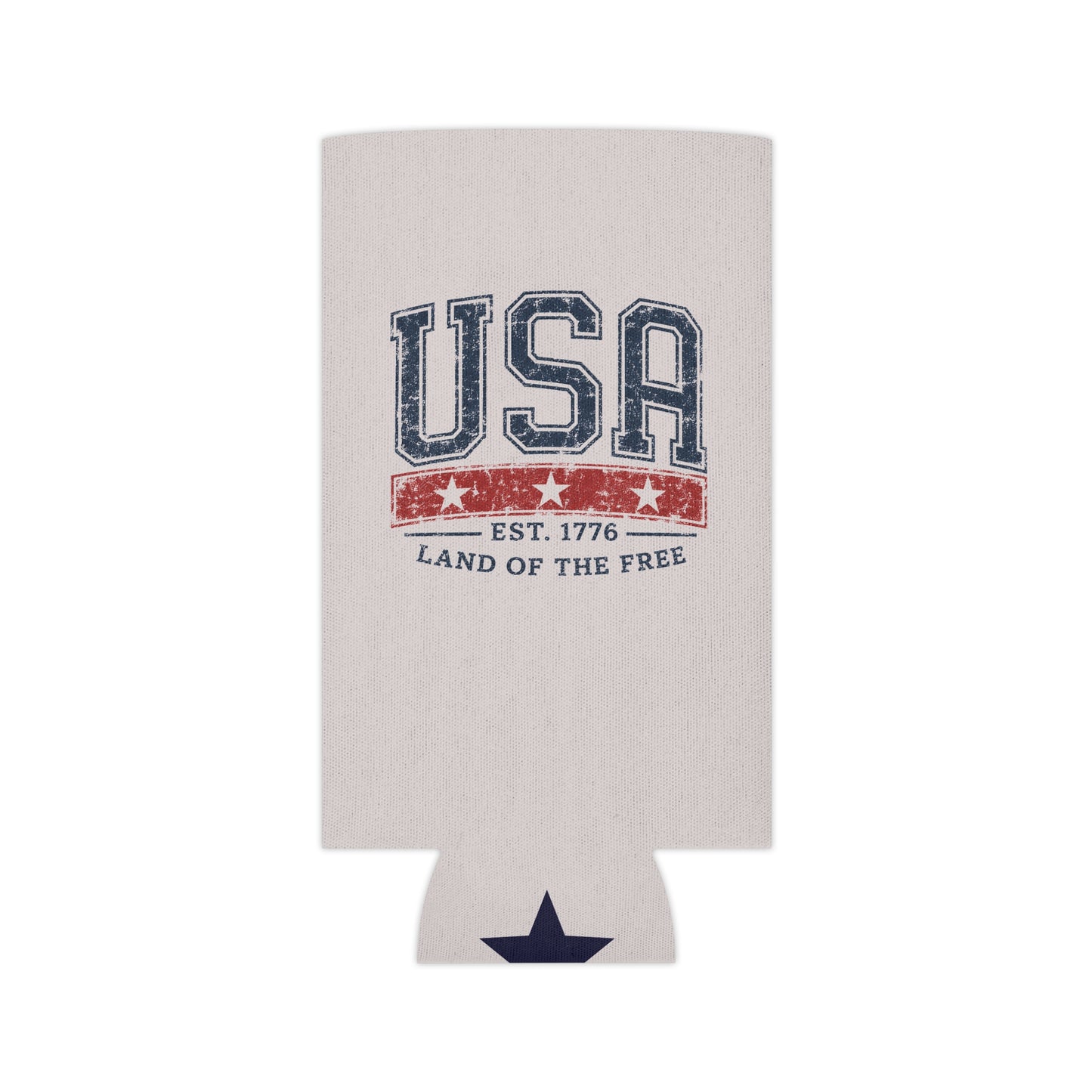 Vintage USA Patriotic Can Cooler Sleeve – Est. 1776 Americana Drink Koozie