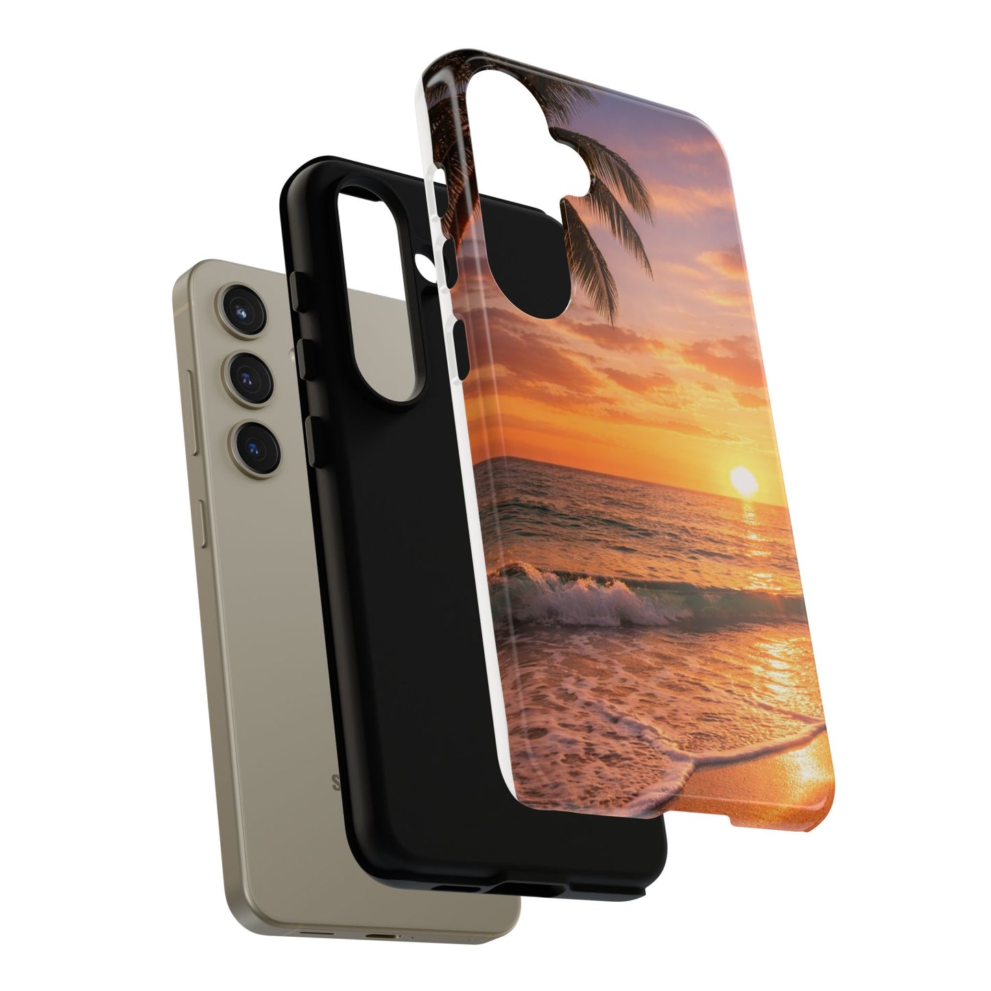 Golden Hour Beach Case — Tropical Palm Sunset Protective Case