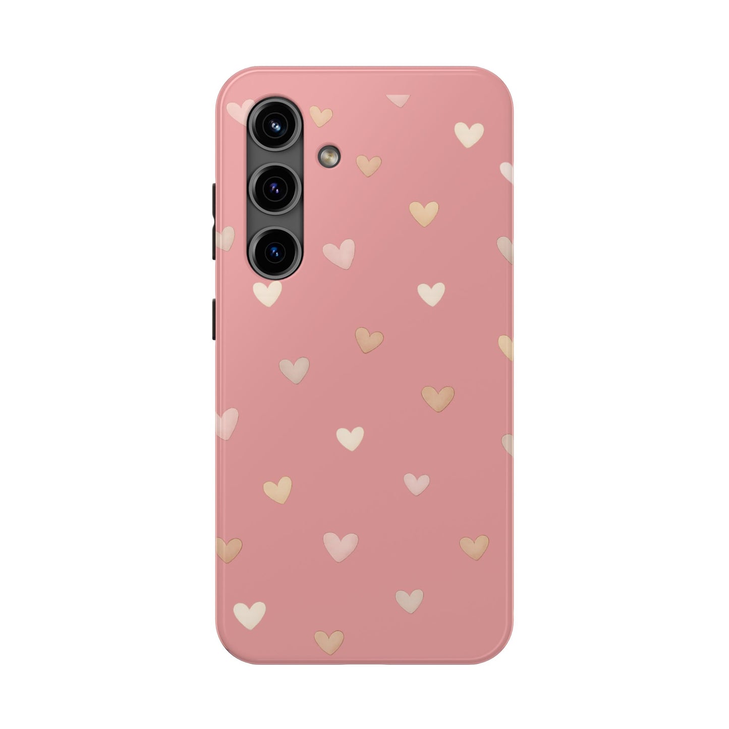 Neutrale Mini-Herzen Handyhülle – Roséfarbenes Ästhetik-Design
