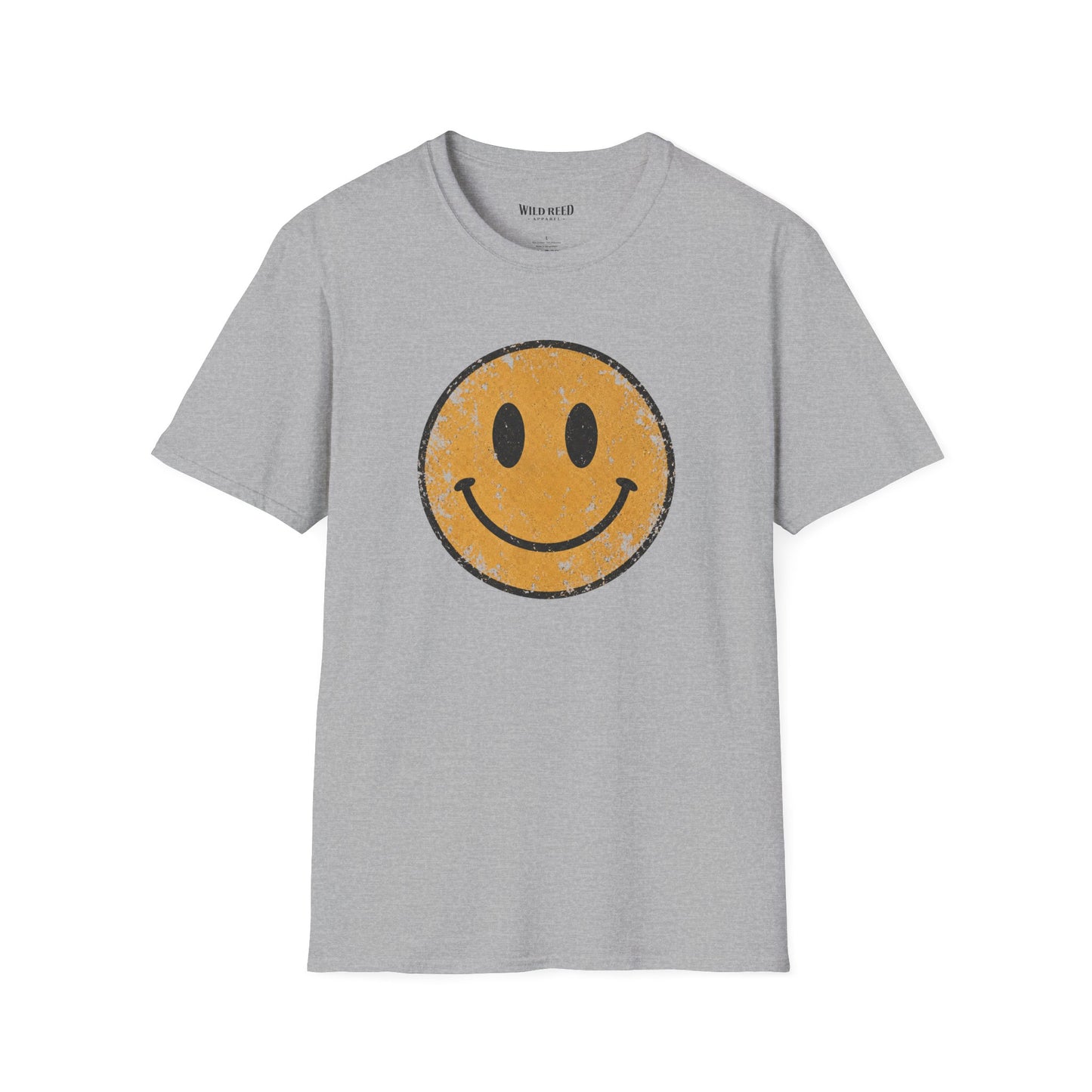 Vintage Distressed Smiley Face Graphic Tee | Retro Happy Face Shirt | Western Boho Aesthetic T-Shirt