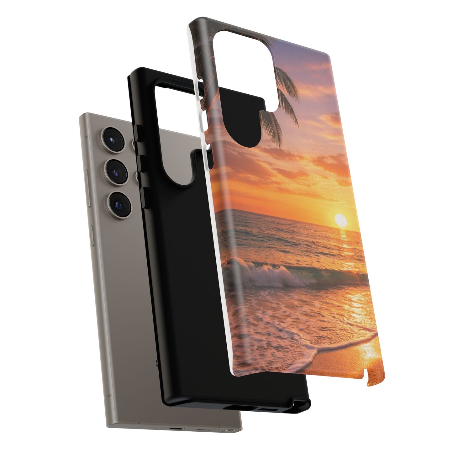 Golden Hour Beach Case — Tropical Palm Sunset Protective Case