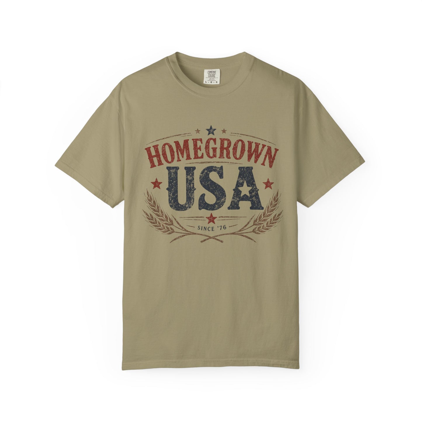 Homegrown USA Tee • Americana Graphic Shirt • Patriotic Vintage Style T-Shirt • Small Town Roots Shirt