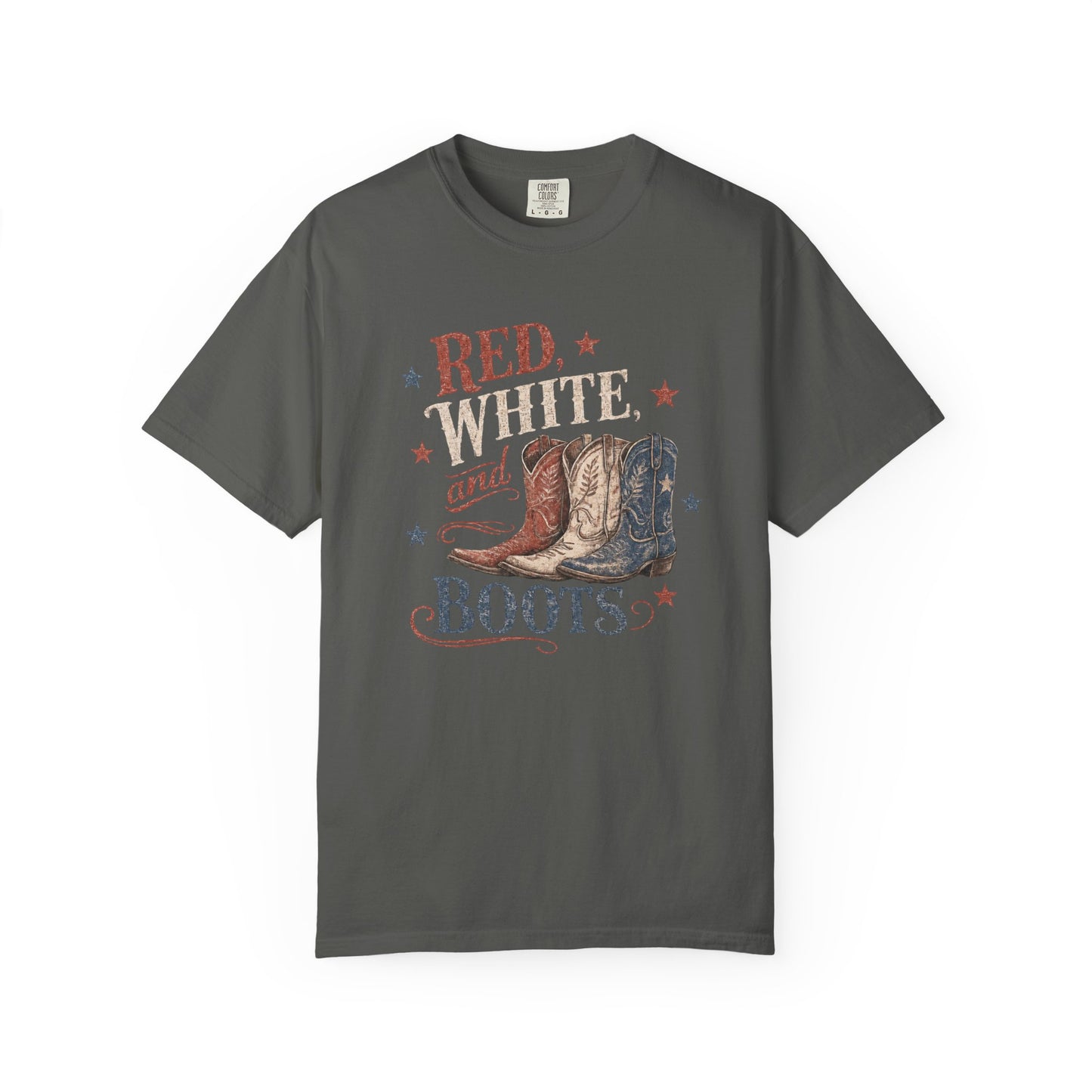 Red White and Boots Vintage Western Graphic Tee