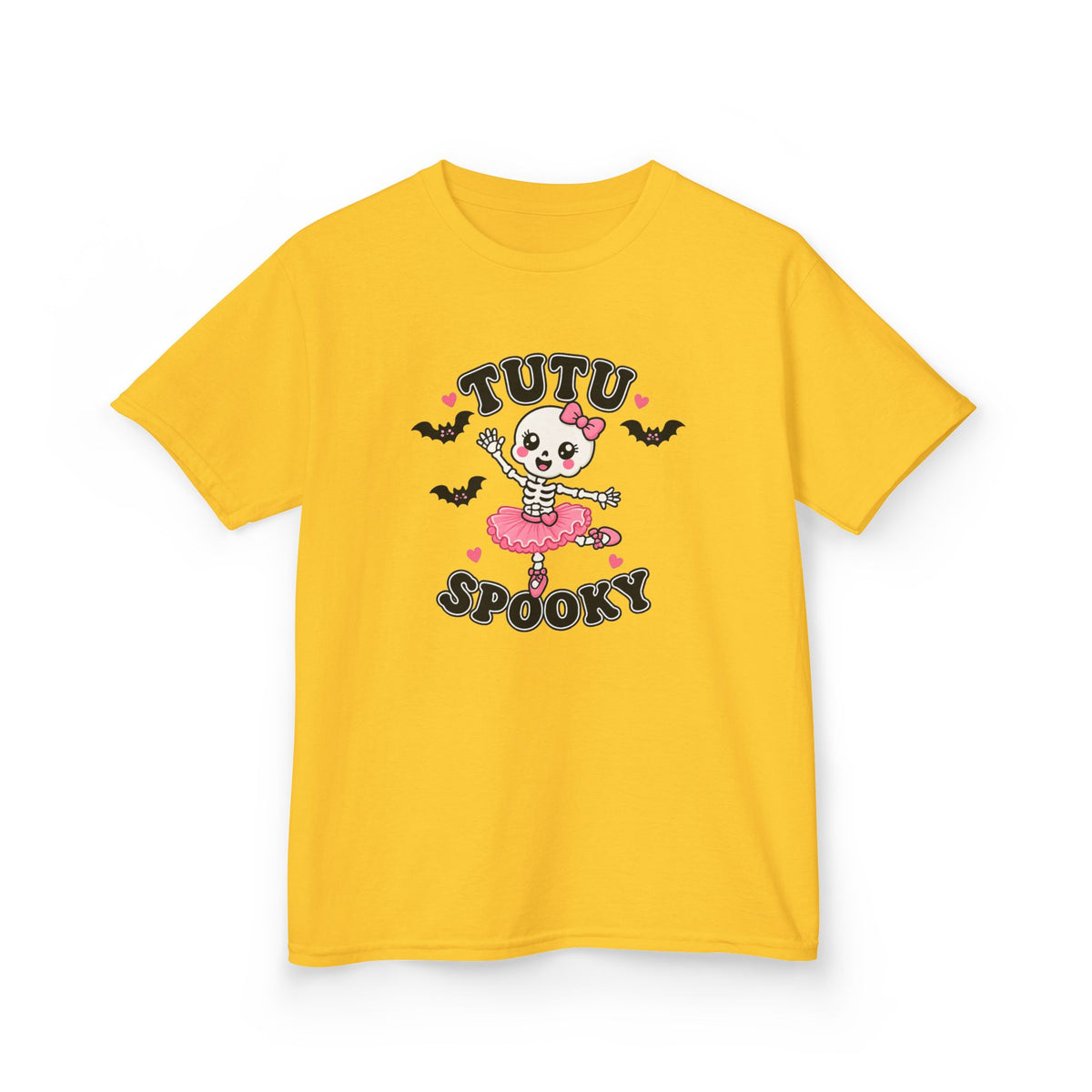 Tutu Spooky Kids Halloween T-Shirt | Cute Skeleton Ballerina Shirt | Girls Pink Halloween Tee