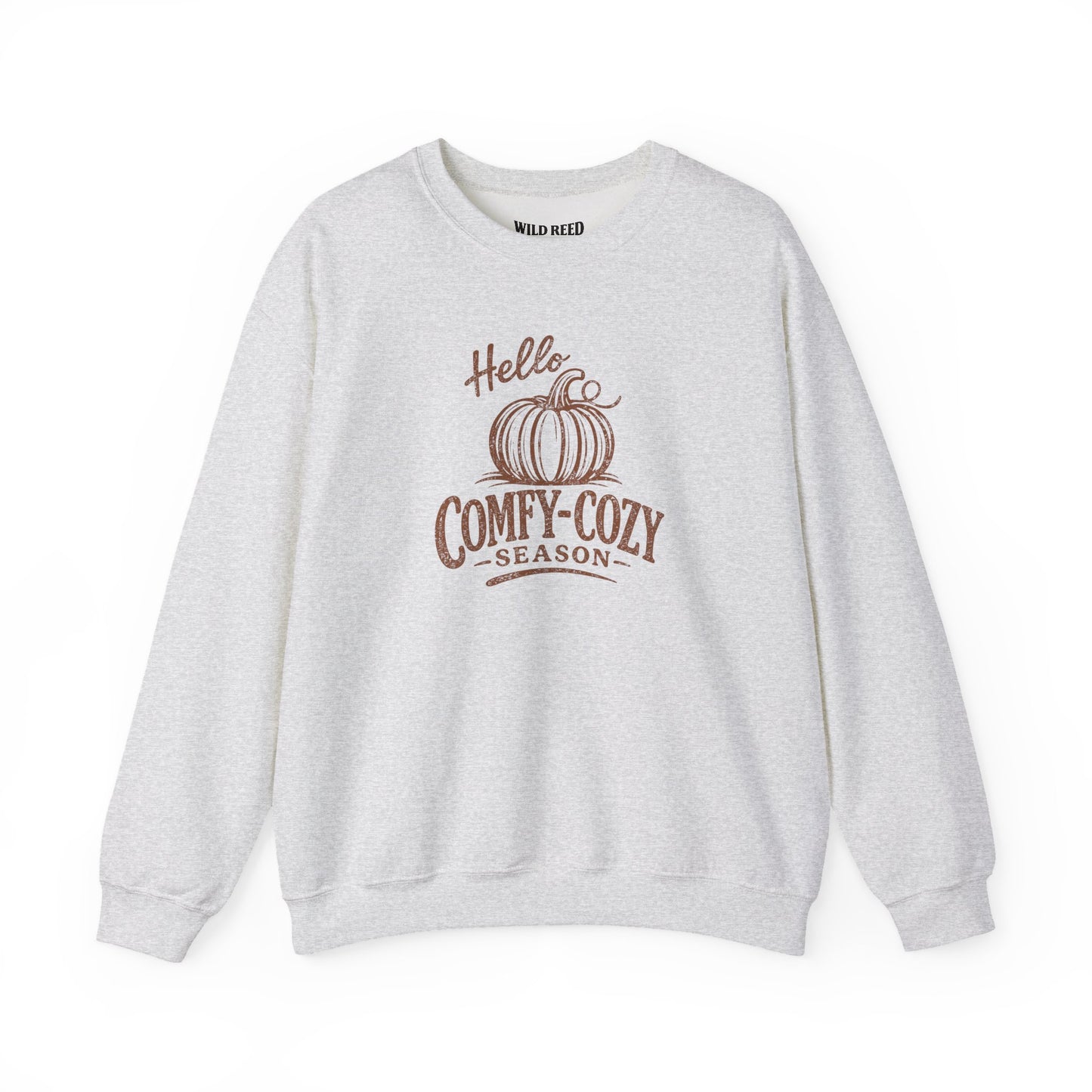 Hello Comfy-Cozy Season Vintage Pumpkin Sweatshirt | Cozy Fall Crewneck | Autumn Graphic Sweatshirt
