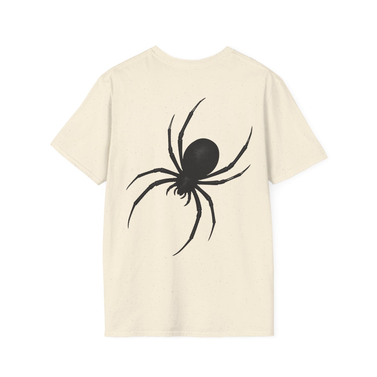 Black Spider T-Shirt – Stealth Halloween Front and Back Graphic Tee