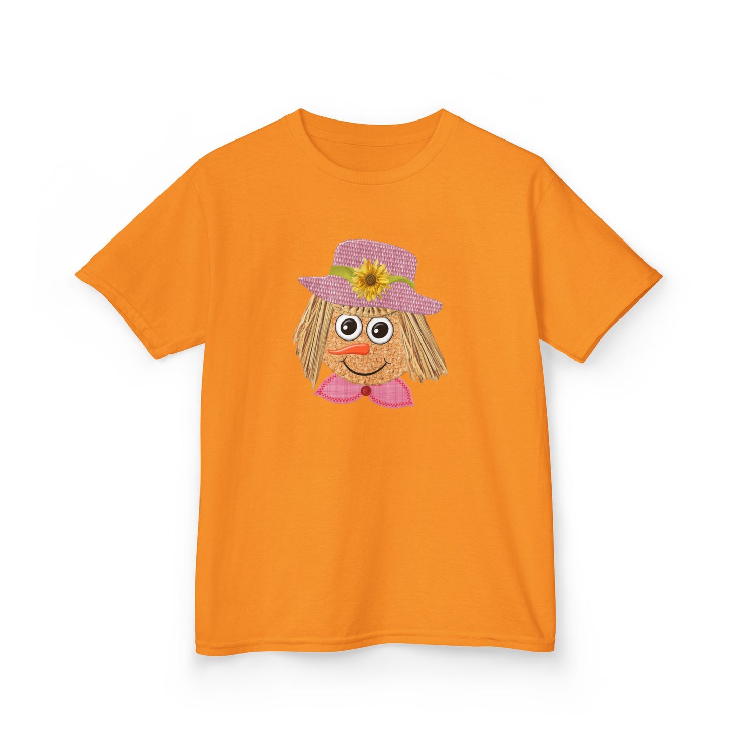 Cute Scarecrow Girl Youth T-Shirt | Adorable Fall & Thanksgiving Graphic Tee for Kids