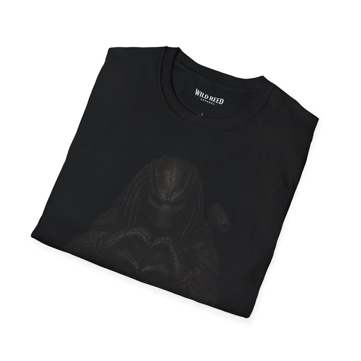 Alien Hunter Heart Hands Stealth Black-on-Black Graphic Tee