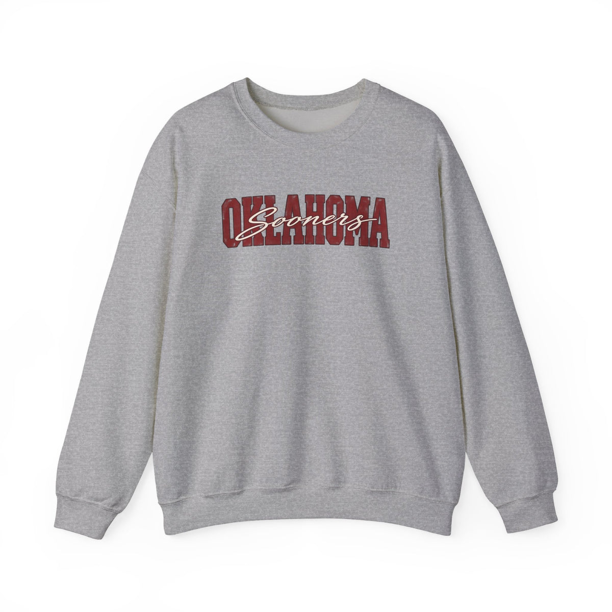 Oklahoma Vintage Collegiate Crewneck Sweatshirt | Crimson Game Day Pullover