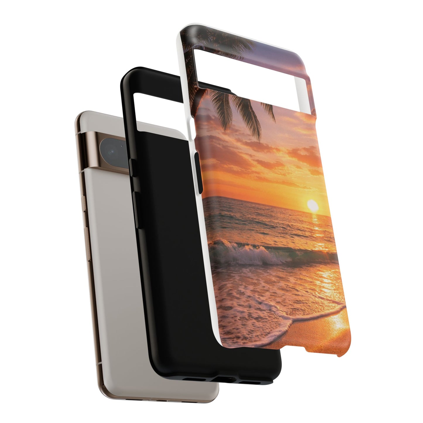 Golden Hour Beach Case — Tropical Palm Sunset Protective Case