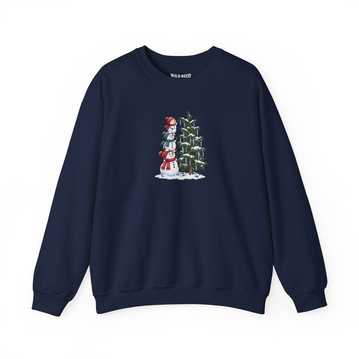 Snowmen Decorating Christmas Tree Sweatshirt | Cute Holiday Crewneck