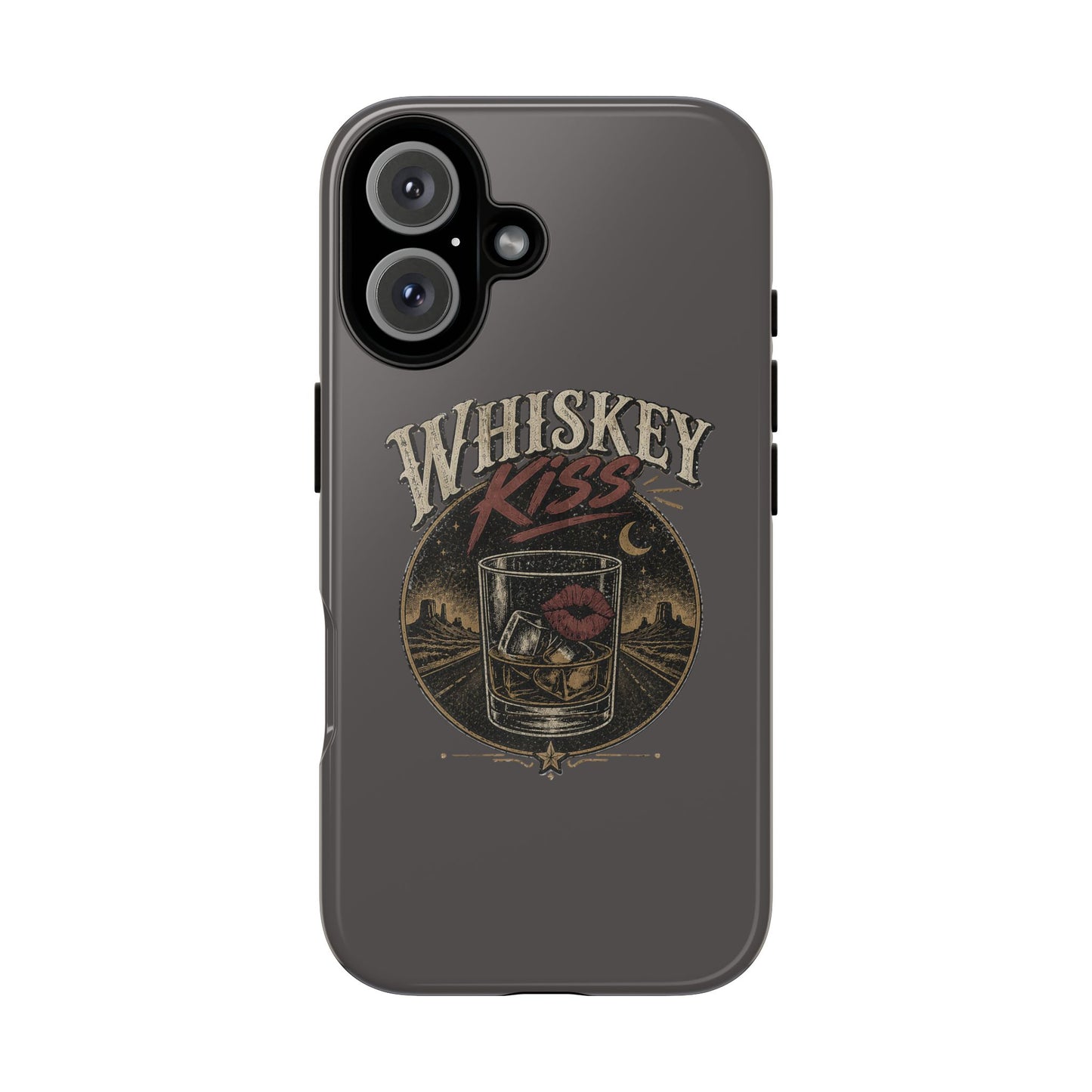 Whiskey Kiss Rustic Western Phone Case, Country Concert iPhone Case, Cowgirl Whiskey Gift, Matte or Gloss Finish